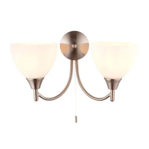 Wall Lighting - Endon Alton Twin Wall Light ( Nickel) (1805-2SC)