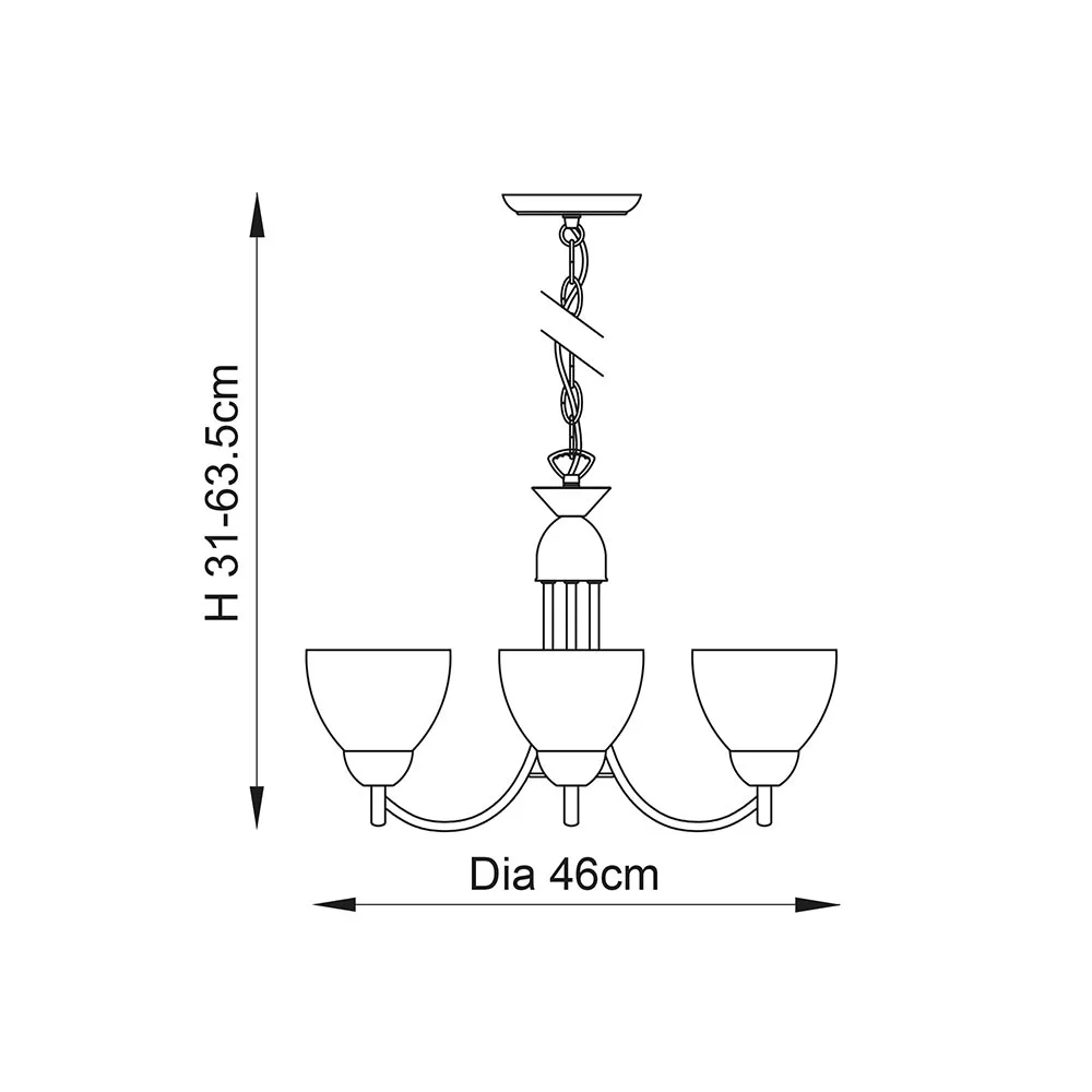 Ceiling Pendants - Endon Alton 3lt Pendant (1805-3AN) - View 4