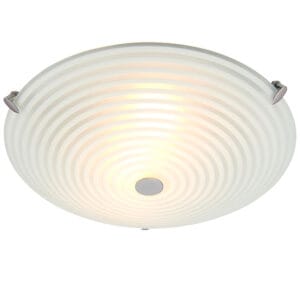 Endon Roundel Flush Ceiling Light (Patterned Glass)