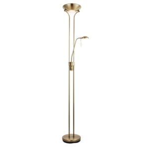 Floor Lamps - Endon Rome Mother & Child 230W & 33W Floor Lamp (Antique Brass) (ROME-AN)