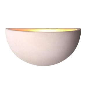 Wall Lighting - Endon Pride Single Half Moon Wall Light (Unglazed Ceramic) (UG-WB-A)