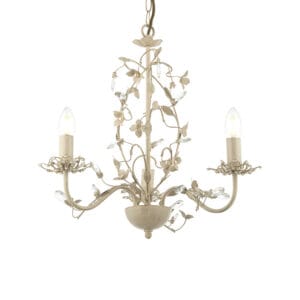 Ceiling Pendants - Endon Lullaby 3lt Pendant (Cream Brushed Gold) (LULLABY-3CR)