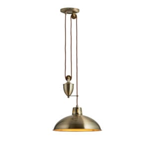 Ceiling Pendants - Endon Polka Rise & Fall Pendant (Antique Brass) (POLKA-AB)