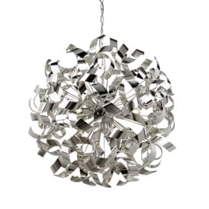 Ceiling Pendants - Searchlight Curls 6Lt Pendant Chrome Metal (5686-6CC)