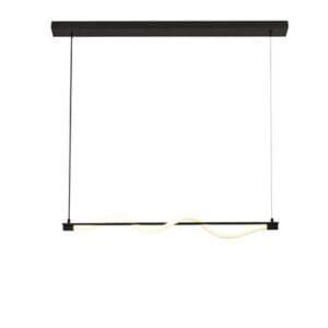 Ceiling Pendants - Searchlight Serpent Pendant Black Metal & Opal Tube (57211BK)