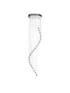 Ceiling Pendants - Searchlight Hallway 5Lt MultiDrop Pendant Chrome Metal & Clear Crystal (5742CC)