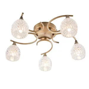 Ceiling Lighting - Endon Boyer 5lt Semi Flush (BOYER-5AB)