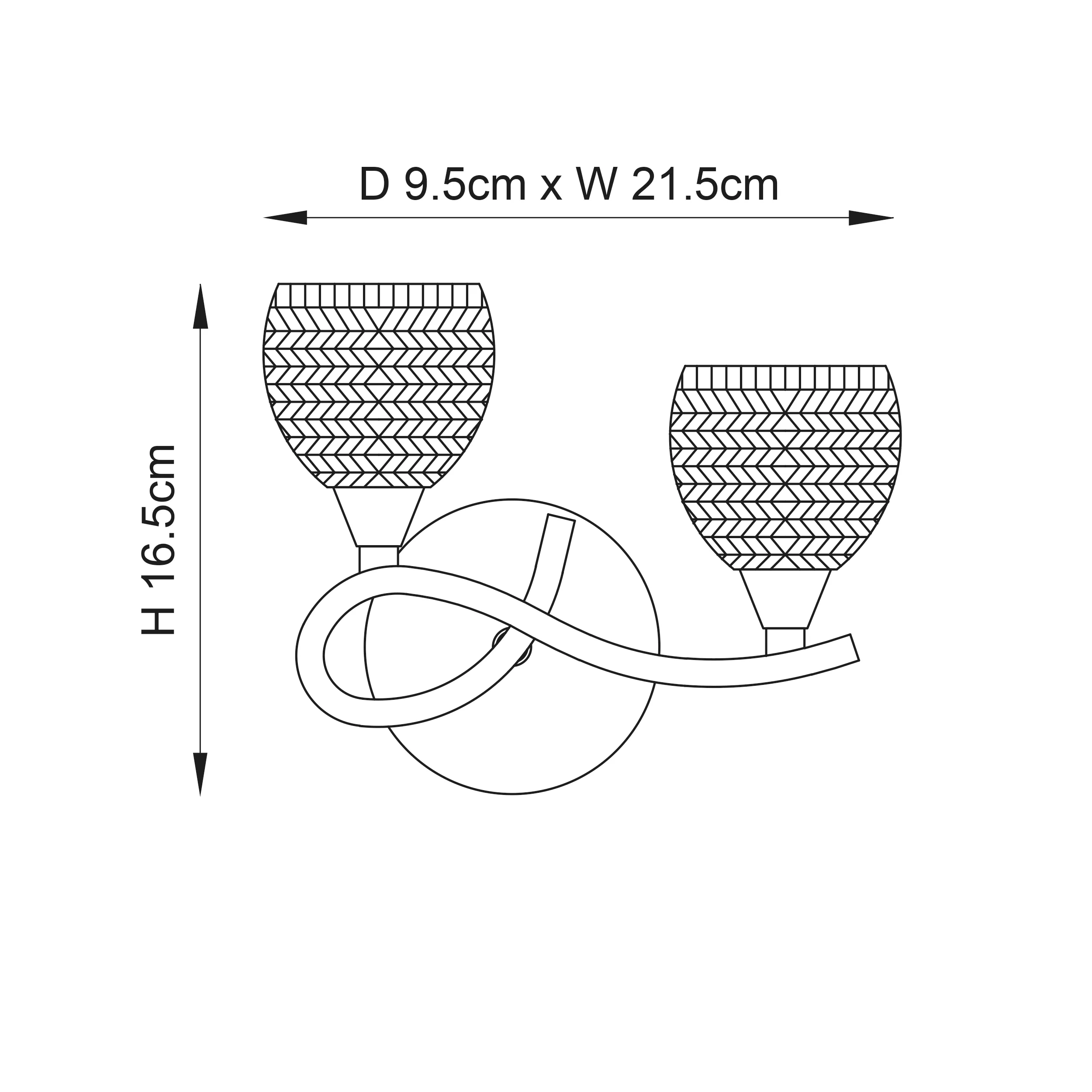 Wall Lighting - Endon Boyer Left Twin Wall Light (Polished Chrome) (BOYER-2WBCH-L) - View 4