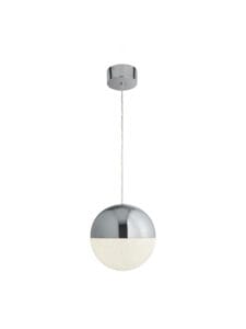 Ceiling Pendants - Searchlight Marbles LED Pendant Chrome Metal & Crushed Ice Shade (5881CC)