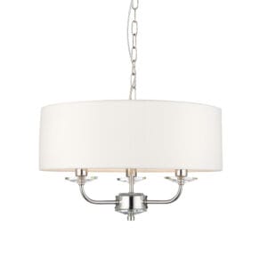 Ceiling Pendants - Endon Nixon 3 Light Ceiling Pendant (Bright Nickel) (60129)