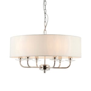 Ceiling Pendants - Endon Nixon 6 Light Ceiling Pendant (Bright Nickel) (60179)
