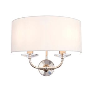 Wall Lighting - Endon Nixon Twin Wall Light (Bright Nickel) (60180)