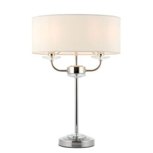 Table Lamps - Endon Nixon Twin Table Lamp (Bright Nickel) (60804)