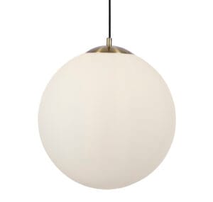 Ceiling Pendants - Searchlight Atom II Pendant Satin Brass & Opal Glass (6099SB)