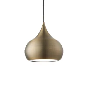 Ceiling Pendants - Endon Brosnan 1lt 18W LED Pendant (Matt Antique Brass) (61299)