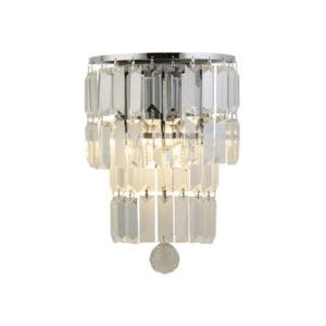 Wall Lighting - Searchlight Empire 2LT Wall Light Chrome with Clear Crystal (61321-2CC)