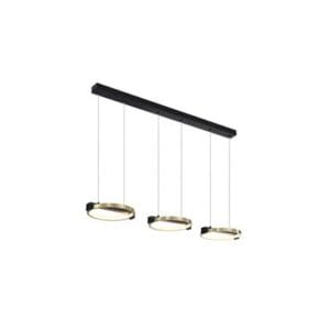 Ceiling Pendants - Searchlight Aerial 3Lt LED Bar Pendant Gold and Black Metal (62330-3GO)
