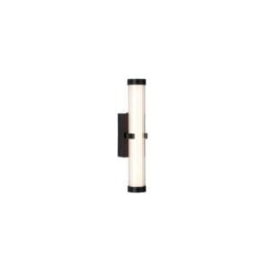 Wall Lighting - Searchlight Clamp Wall Light Black Metal Ribbed Clear & Opal Diffuser (63124-1BK)