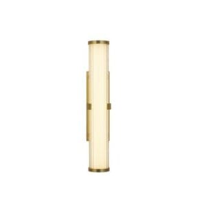 Wall Lighting - Searchlight Clamp Wall Light Gold Metal Ribbed Clear & Opal Diffuser (63124-1GO)