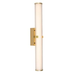 Wall Lighting - Searchlight Clamp Wall Light Gold Metal Ribbed Clear & Opal Diffuser (63126-1GO)