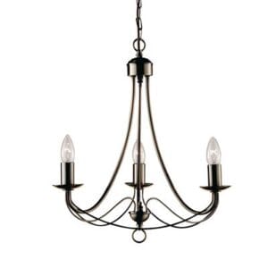 Ceiling Pendants - Searchlight Maypole 3Lt Pendant Antique Brass Metal (6343-3AB)