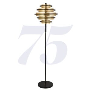 Floor Lamps - Searchlight Hive 5Lt Floor Lamp Black Metal & Gold Leaf (6359BG)