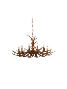 Ceiling Pendants - Searchlight Stag 12Lt Pendant Brown Resin (6416-12BR)