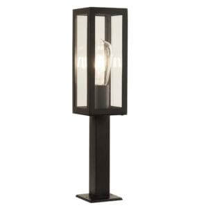 Bollards & Posts - Searchlight Box Outdoor Post Black Metal & Clear Glass (6441-450BK)