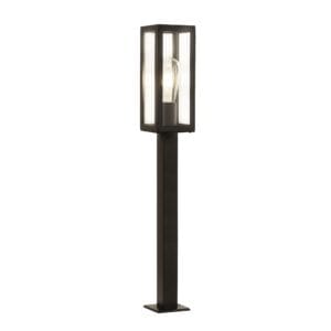 Bollards & Posts - Searchlight Box Outdoor Post Black Metal & Clear Glass (6441-900BK)