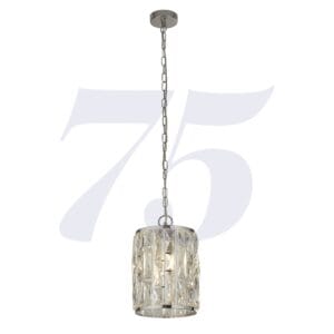 Ceiling Pendants - Searchlight Bijou Pendant Chrome Metal & Crystal Glass (6581-1CC)