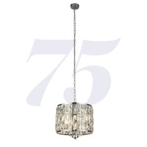 Ceiling Pendants - Searchlight Bijou 3Lt Pendant Chrome Metal & Crystal Glass (6583-3CC)