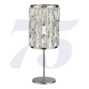 Searchlight Bijou Table Lamp Chrome Metal & Crystal Glass