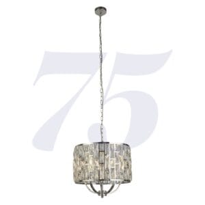 Ceiling Pendants - Searchlight Bijou 5Lt Pendant Chrome Metal & Crystal Glass (6585-5CC)