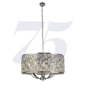 Ceiling Pendants - Searchlight Bijou 8Lt Pendant Chrome Metal & Crystal Glass (6588-8CC)