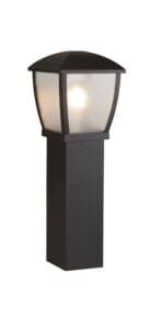 Bollards & Posts - Searchlight Seattle Post Black Metal & Clear Frosted Polycarbonate (6591-730)