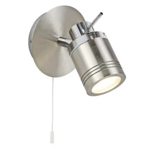 Searchlight Samson Spotlight Wall Light Satin Silver Metal