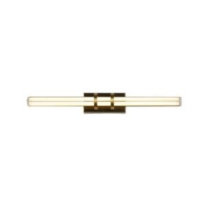 Wall Lighting - Searchlight Parma LED Wall Light Satin Brass Metal & Clear Glass (66412SB)