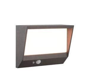 Wall Lighting - Searchlight Solar Outdoor Wall Light Black Metal & White Polycarbonate (67418BK)