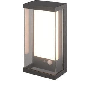 Wall Lighting - Searchlight Solar Outdoor Wall Light Black Metal & White Polycarbonate (67419BK)