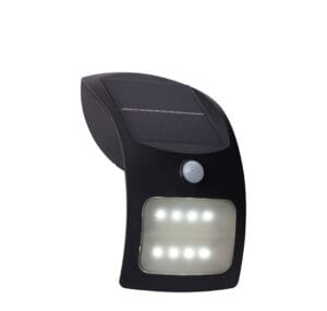Wall Lighting - Searchlight Solar Outdoor Wall Light Black Metal & White Polycarbonate (67420BK-PIR)