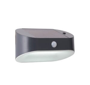 Wall Lighting - Searchlight Solar Outdoor Wall Light Black Metal & White Polycarbonate (67421BK-PIR)