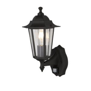 Lanterns - Searchlight Alex Outdoor Wall Light Black Metal & Glass (68001BK)
