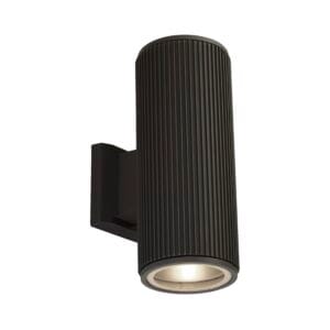 Up & Down Lights - Searchlight Hamburg Outdoor Wall Light Black Metal & Glass (6872BK)
