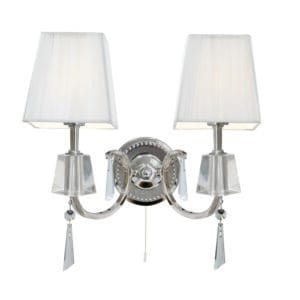 Wall Lighting - Searchlight Portico 2Lt Wall Light Chrome Metal & Glass (6882-2CC)