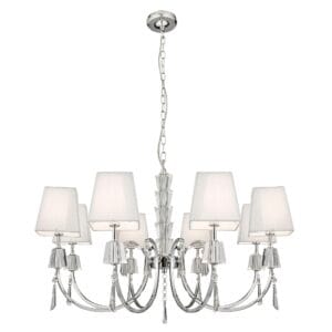 Ceiling Pendants - Searchlight Portico 8Lt Pendant Chrome Metal Acrylic & String Shades (6888-8CC)