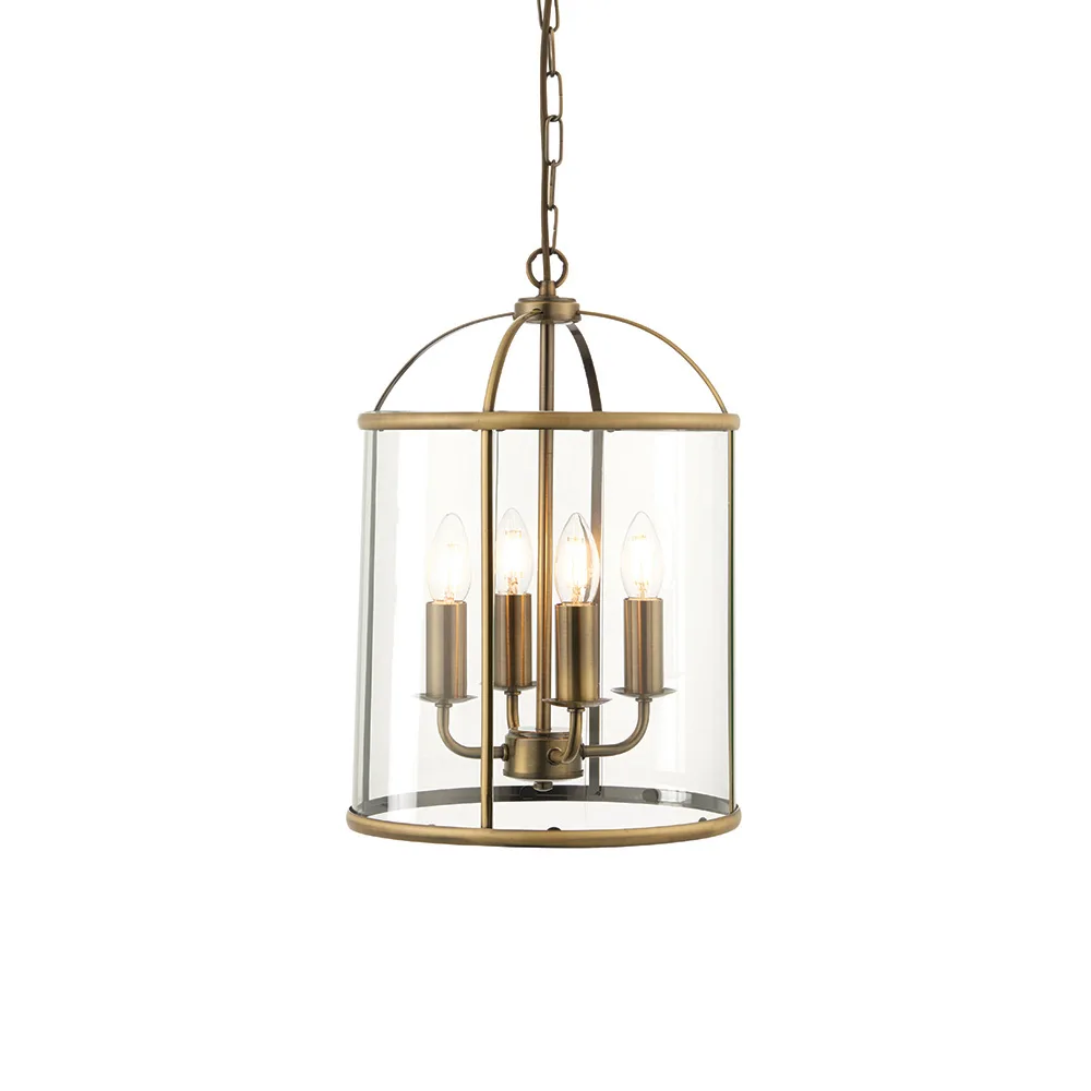 Ceiling Pendants - Endon Lambeth 4lt Pendant (Antique Brass) (69455)