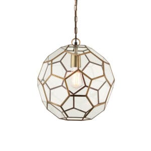 Ceiling Pendants - Endon Miele 1lt Pendant (Antique Brass) (69784)