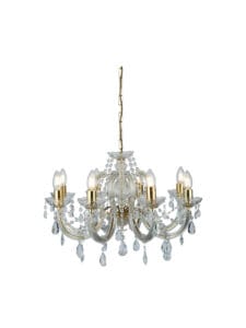 Ceiling Pendants - Searchlight Marie Therese 8Lt Pendant Polished Brass & Clear Acrylic (699-8)