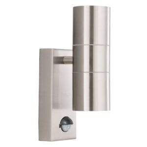 Up & Down Lights - Searchlight Metro Outdoor Wall Light Stainless Steel Metal & Glass (7008-2SS-LED)