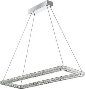 Ceiling Pendants - Searchlight Clover Rectangular Pendant Chrome & Clear Glass (7012CC)